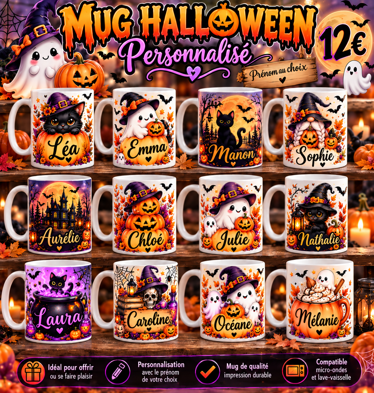 mug halloween (prénom personnaliser)