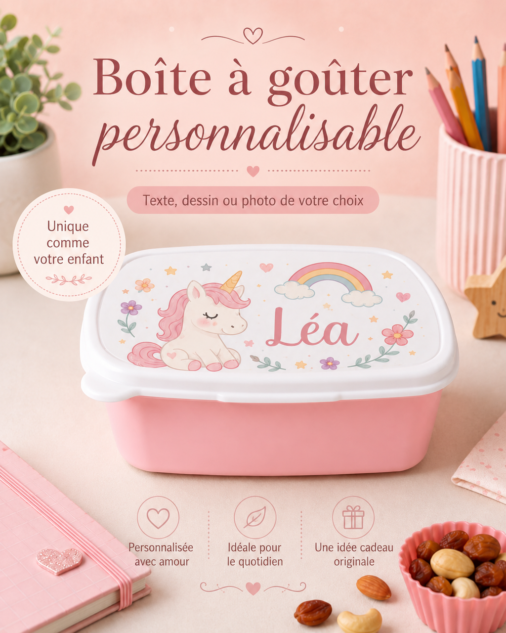 🎒 Boîtes à goûter personnalisables 🍪