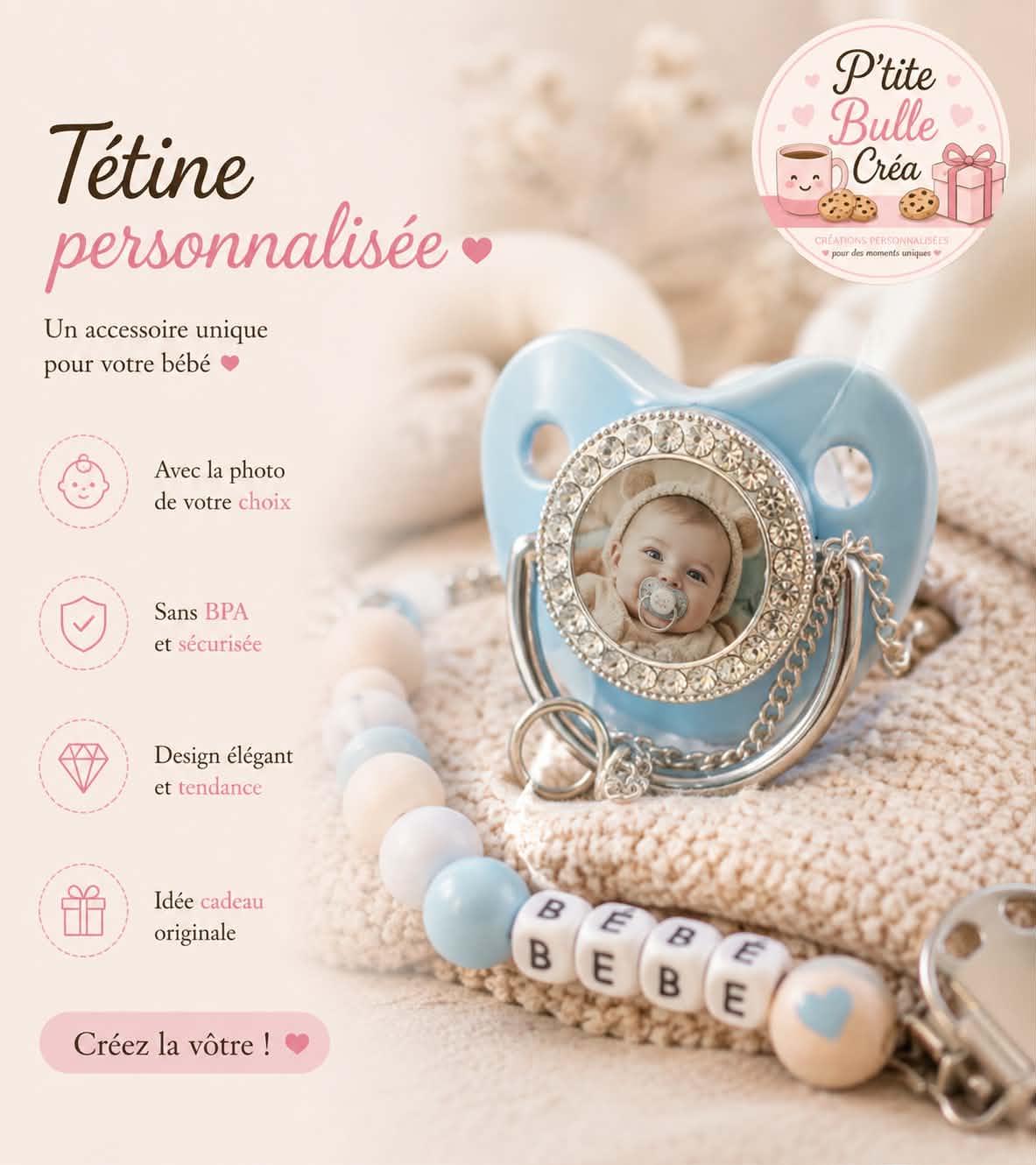 🍼 Tétine personnalisable ✨
