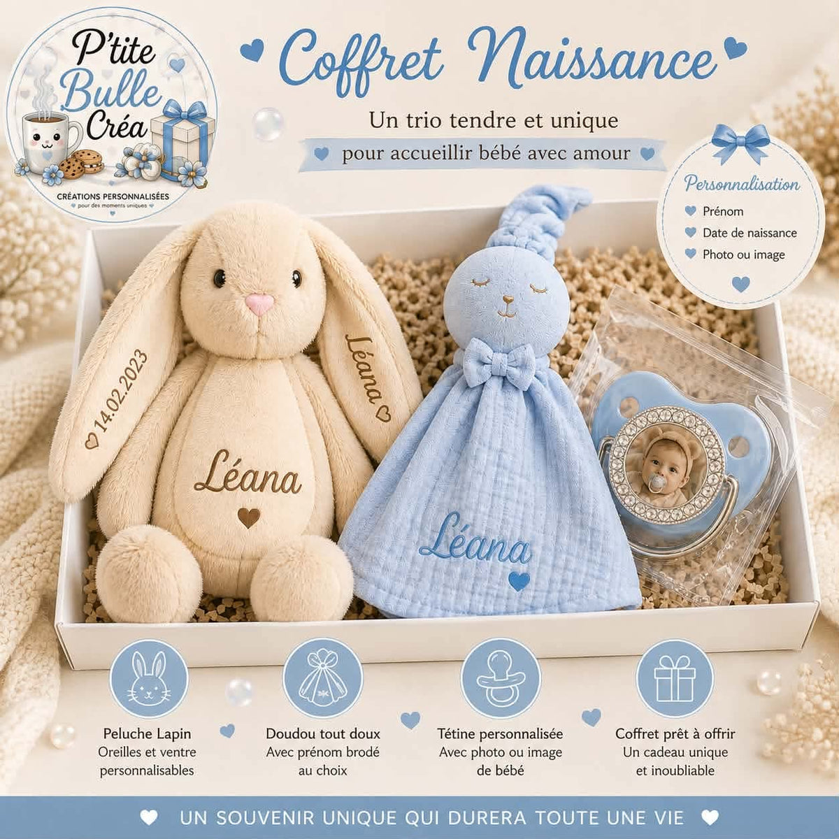 🎁 Grand coffret naissance personnalisable 🧸🍼