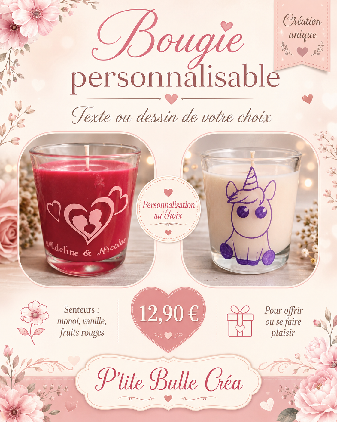 Bougie personnalisable