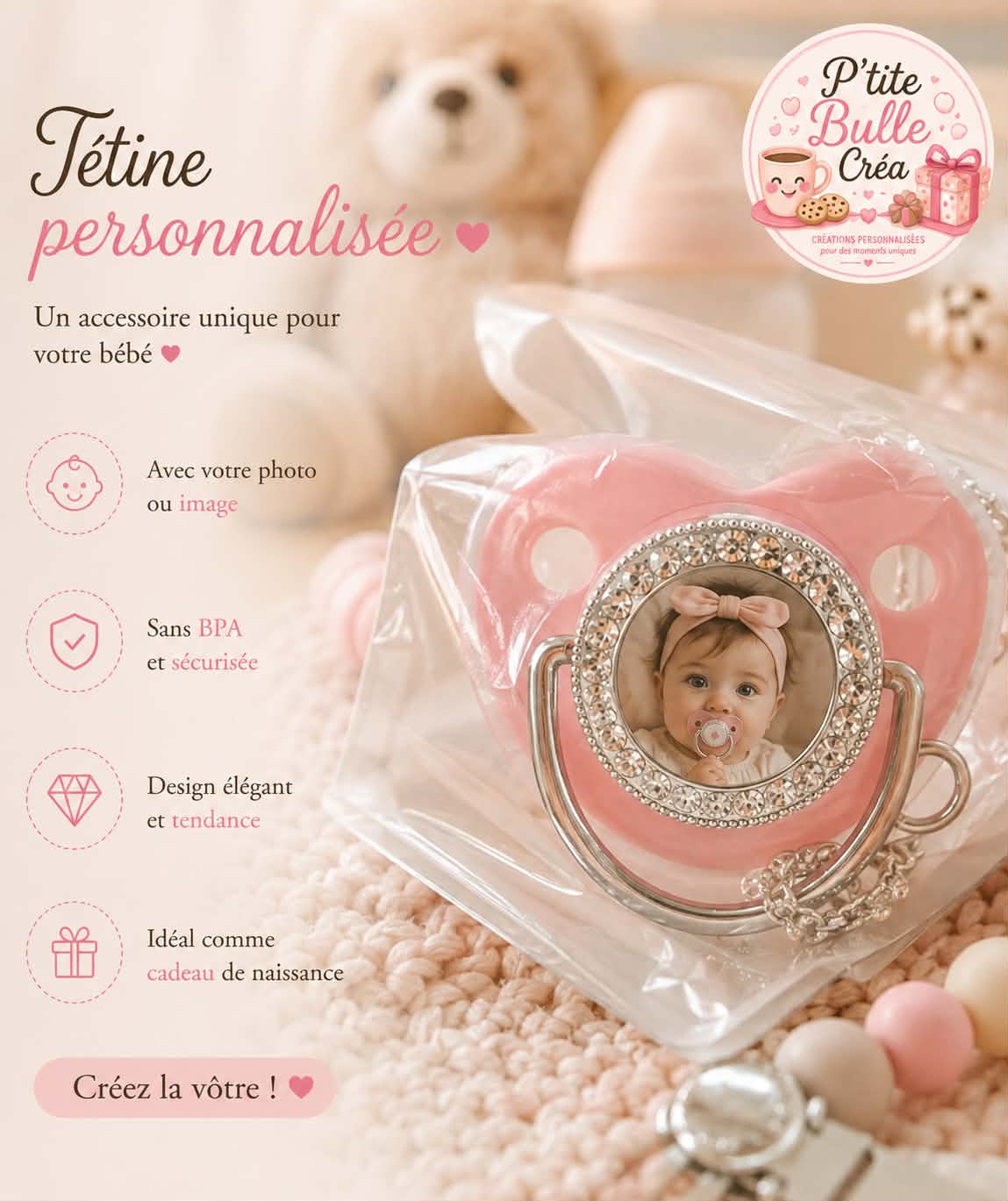 🍼 Tétine personnalisable ✨