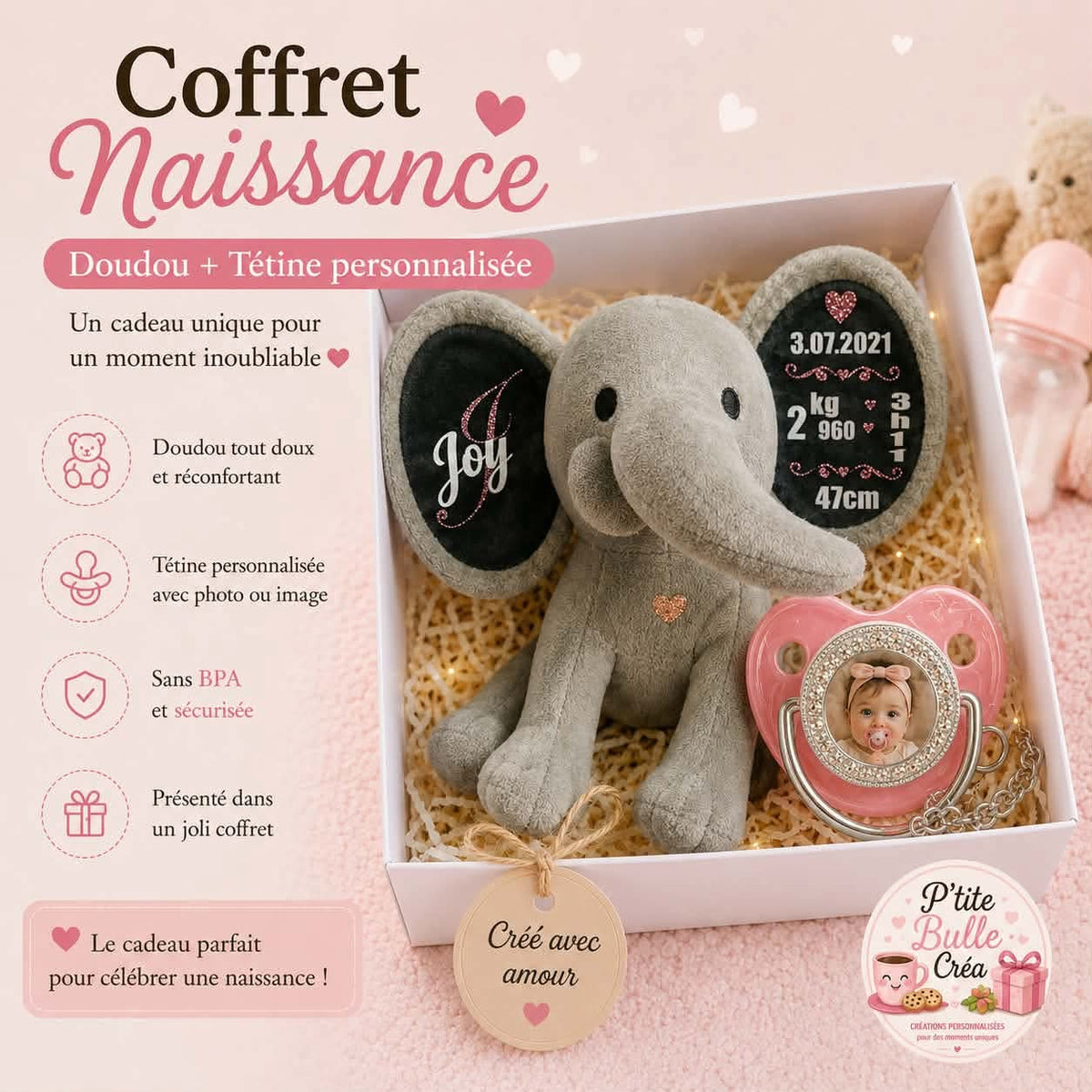 🎁 Petit coffret naissance personnalisable 🍼🧸